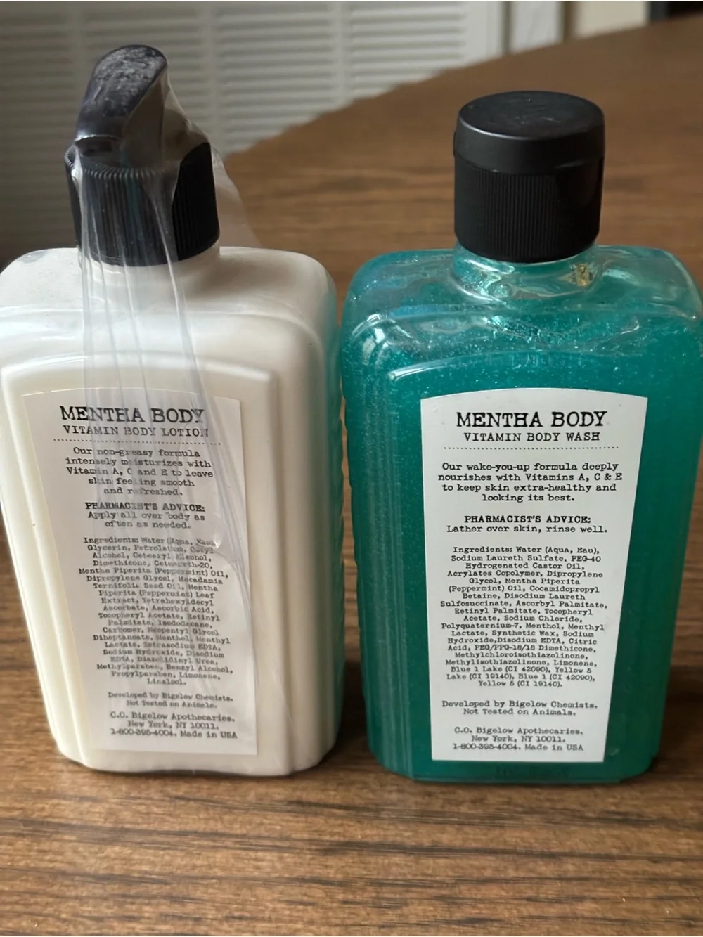 BATH & BODY WORKS C.O. BIGELOW MENTHA VITAMIN LOTION & BODY WASH 10oz  RETIRED